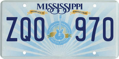 MS license plate ZQO970