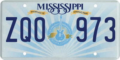 MS license plate ZQO973