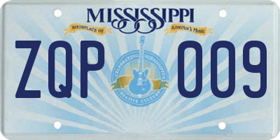 MS license plate ZQP009
