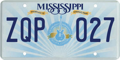 MS license plate ZQP027