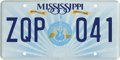 MS license plate ZQP041