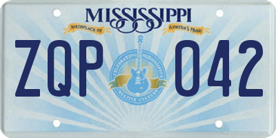 MS license plate ZQP042
