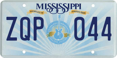 MS license plate ZQP044