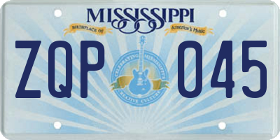 MS license plate ZQP045