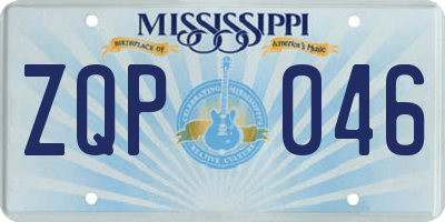 MS license plate ZQP046