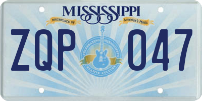 MS license plate ZQP047