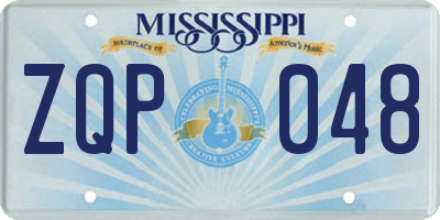 MS license plate ZQP048