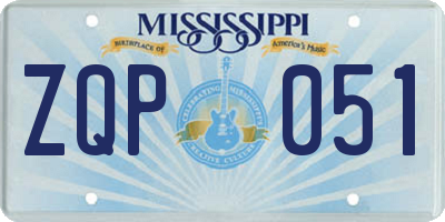 MS license plate ZQP051