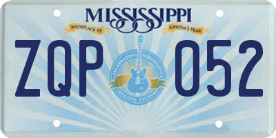 MS license plate ZQP052