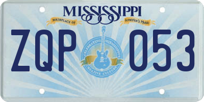 MS license plate ZQP053