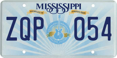 MS license plate ZQP054