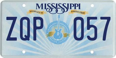 MS license plate ZQP057