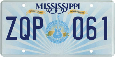 MS license plate ZQP061