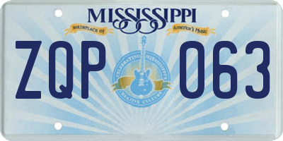 MS license plate ZQP063