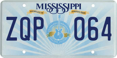 MS license plate ZQP064