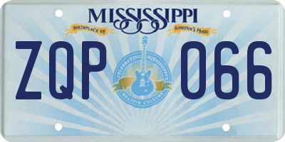 MS license plate ZQP066