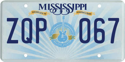 MS license plate ZQP067