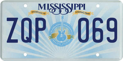 MS license plate ZQP069