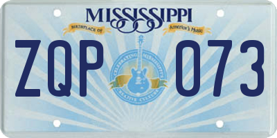 MS license plate ZQP073