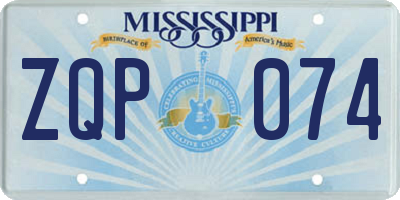 MS license plate ZQP074