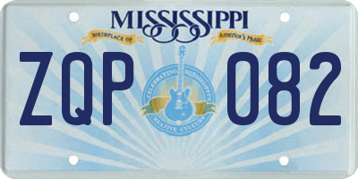MS license plate ZQP082