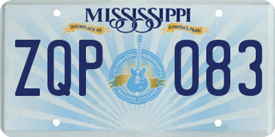 MS license plate ZQP083