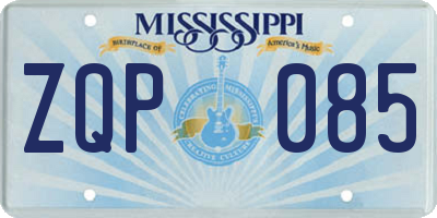 MS license plate ZQP085