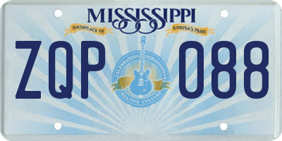 MS license plate ZQP088