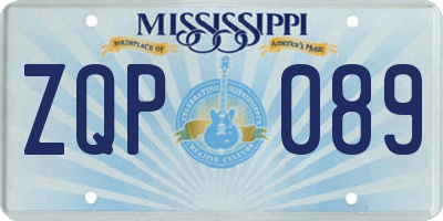 MS license plate ZQP089