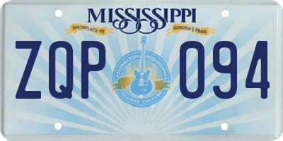 MS license plate ZQP094