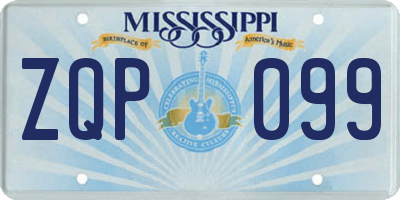 MS license plate ZQP099