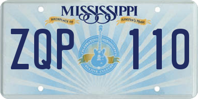 MS license plate ZQP110