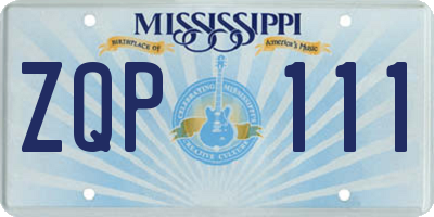 MS license plate ZQP111