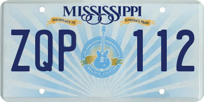 MS license plate ZQP112
