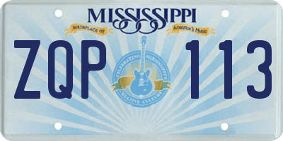 MS license plate ZQP113