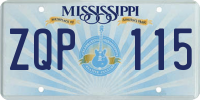 MS license plate ZQP115