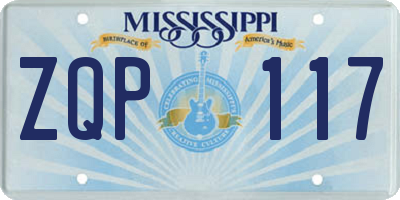 MS license plate ZQP117
