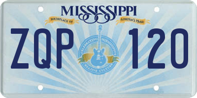 MS license plate ZQP120