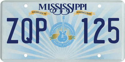 MS license plate ZQP125