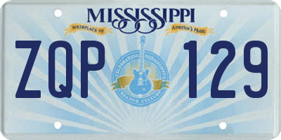 MS license plate ZQP129
