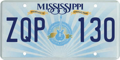 MS license plate ZQP130