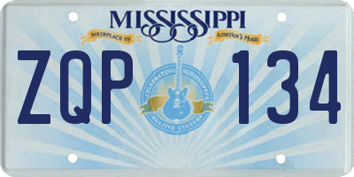 MS license plate ZQP134