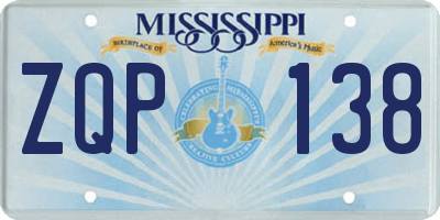 MS license plate ZQP138