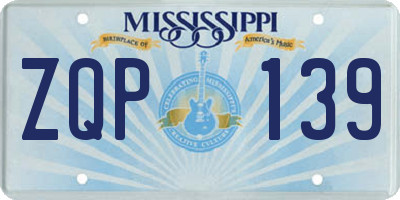 MS license plate ZQP139