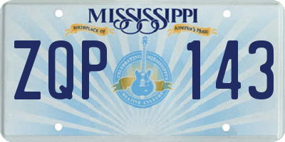 MS license plate ZQP143