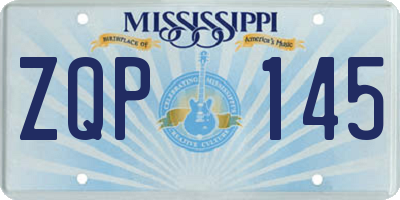MS license plate ZQP145