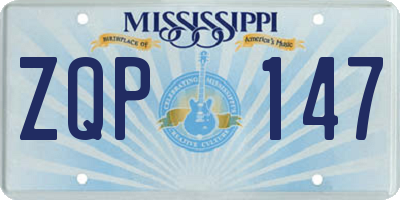 MS license plate ZQP147