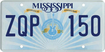 MS license plate ZQP150