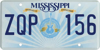 MS license plate ZQP156
