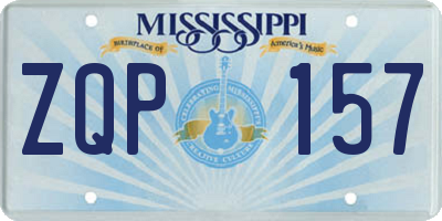 MS license plate ZQP157